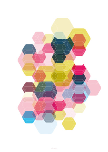 Artes digitais intitulada "Hexagon & Game Colo…" por Katia Iosca, Obras de arte originais, Trabalho Digital 2D