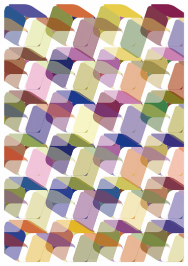 Arts numériques intitulée "Cubes Colours Align…" par Katia Iosca, Œuvre d'art originale, Travail numérique 2D