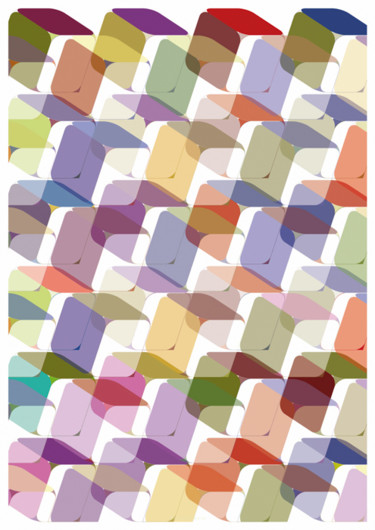 Arts numériques intitulée "Cubes Colours Align…" par Katia Iosca, Œuvre d'art originale, Travail numérique 2D