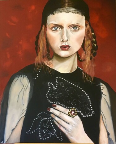 Painting titled "Mathilde" by Katia Slessareff, Original Artwork, Oil