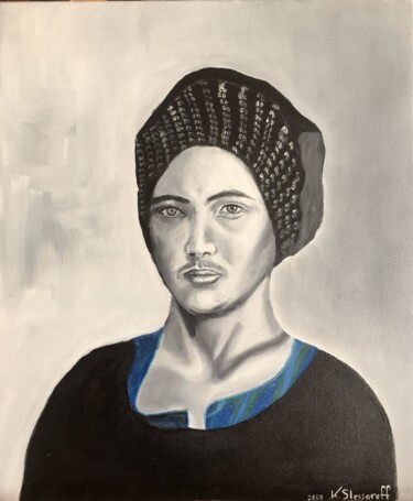 Painting titled "Aman" by Katia Slessareff, Original Artwork, Oil