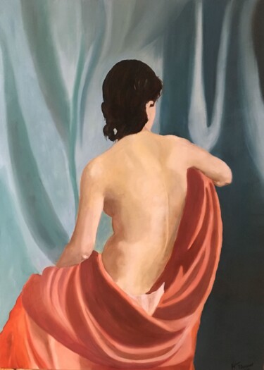 Pittura intitolato "nu drapé" da Katia Slessareff, Opera d'arte originale, Olio