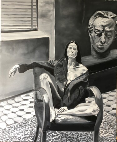 Schilderij getiteld "Le salon" door Katia Slessareff, Origineel Kunstwerk