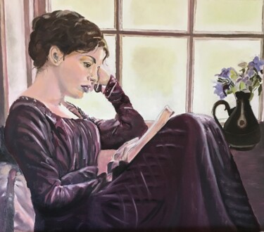Peinture intitulée "Jane, jeune femme à…" par Katia Slessareff, Œuvre d'art originale, Huile