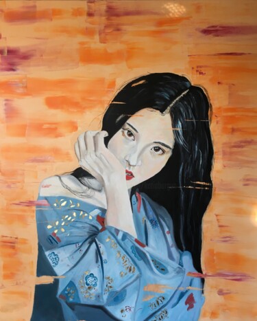 绘画 标题为“Le parfum” 由Katia Slessareff, 原创艺术品, 油 安装在木质担架架上