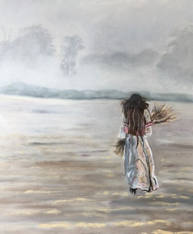 Peinture intitulée "Traversée en brouil…" par Katia Slessareff, Œuvre d'art originale, Huile