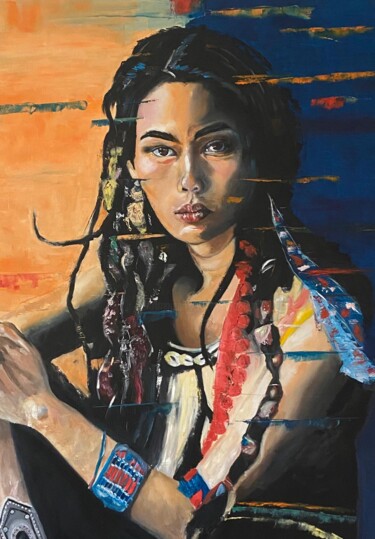Peinture intitulée "Naya" par Katia Slessareff, Œuvre d'art originale, Huile