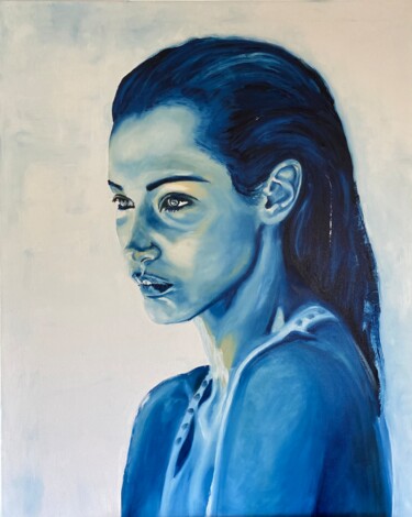 Painting titled "Blue light" by Katia Slessareff, Original Artwork, Oil