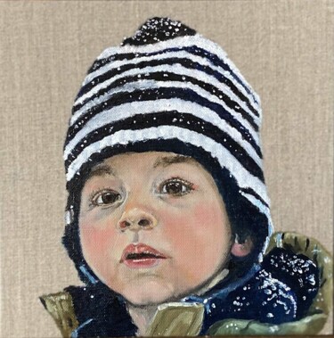 Peinture intitulée "Arthur en hiver" par Katia Slessareff, Œuvre d'art originale, Huile