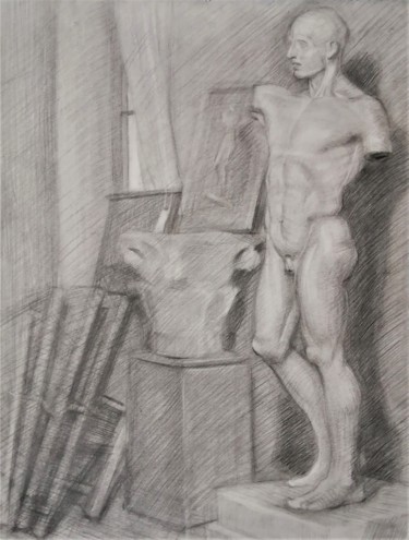 Drawing titled "Anatomical figure i…" by Xenia Pushkareva, Original Artwork, Graphite