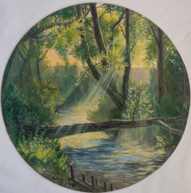 "Near a stream" başlıklı Tablo Katia Zhevno tarafından, Orijinal sanat, Petrol Ahşap panel üzerine monte edilmiş