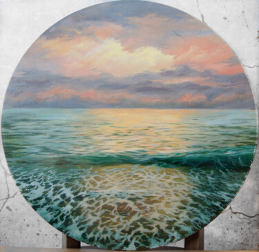 Painting titled "Sea dreams" by Katia Zhevno, Original Artwork, Oil Mounted on Wood Panel