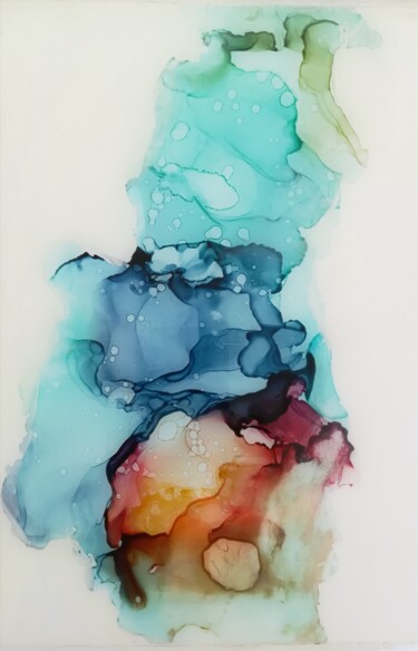 Painting titled "Blue-lagon-2" by Katia Ferrari, Original Artwork, Acrylic
