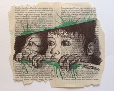 Desenho intitulada "Lo sguardo rubato" por Katia Corallo, Obras de arte originais, Canetac de aerossol