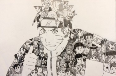 Dessin intitulée "Naruto: (Cartoon 19…" par Katia Corallo, Œuvre d'art originale, Graphite