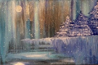 Painting titled "Inverno riflesso" by Katia Corallo, Original Artwork, Acrylic