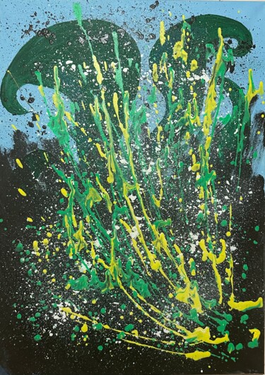 Peinture intitulée "Green paradise" par Katica Sudarić, Œuvre d'art originale, Acrylique Monté sur Châssis en bois