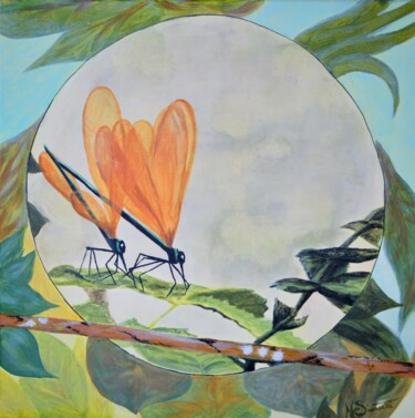 Painting titled "Bidules" by Katie Simonetti, Original Artwork, Acrylic Mounted on Wood Stretcher frame