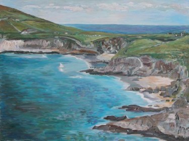 Painting titled "coastal curves" by Katie O'Looney, Original Artwork