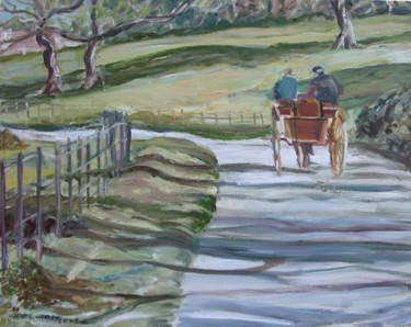 Painting titled "Jaunting car Muckro…" by Katie O'Looney, Original Artwork, Oil