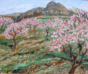 Painting titled "almond blossoms" by Katie O'Looney, Original Artwork
