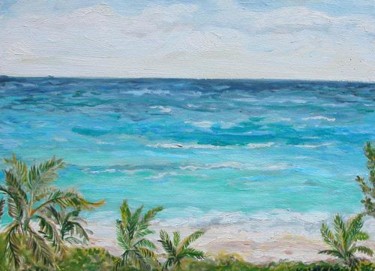Painting titled "Harbor Island  palm…" by Katie O'Looney, Original Artwork