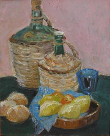 Painting titled "still life with lem…" by Katie O'Looney, Original Artwork