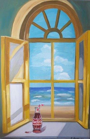 Painting titled "The window of my dr…" by Ekaterina Adamova, Original Artwork, Oil