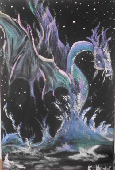Malerei mit dem Titel "Ocean Dragon" von Katja Humbs, Original-Kunstwerk, Acryl