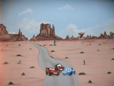Malerei mit dem Titel "cars" von Katja Humbs, Original-Kunstwerk