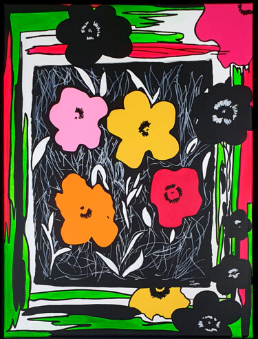 Peinture intitulée "Andy Warhol" par Katja M. Zippo, Œuvre d'art originale, Acrylique