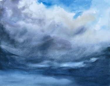 Peinture intitulée "Sky of Madeira" par Katja Vollmer, Œuvre d'art originale, Aquarelle