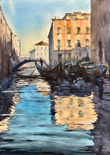 Malerei mit dem Titel "Venice" von Katja Vollmer, Original-Kunstwerk, Aquarell