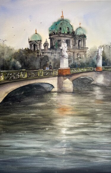 Pintura intitulada "Berlin" por Katja Vollmer, Obras de arte originais, Aquarela