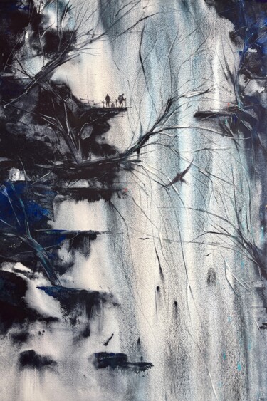 Pintura intitulada "Waterfall of advent…" por Katja Vollmer, Obras de arte originais, Aquarela