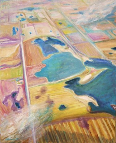 Painting titled "Saskatchewan Lakes" by Katerina Koehlerova, Original Artwork, Oil