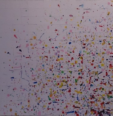 Peinture intitulée "Explosion colorée" par Leka, Œuvre d'art originale, Acrylique