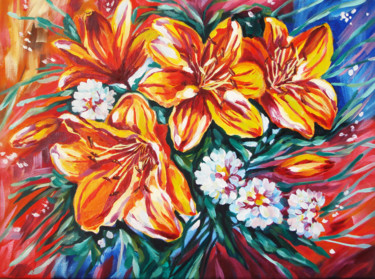 Painting titled "lilies.jpg" by Katreen Queen, Original Artwork, Oil