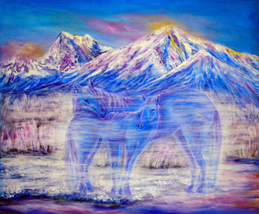 Pittura intitolato "spirit-of-mountains…" da Katreen Queen, Opera d'arte originale