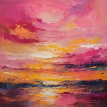 Картина под названием "mood sunset" - Katrika, Подлинное произведение искусства, Масло