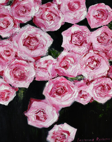 Pittura intitolato "Pink roses" da Katrin Gergert, Opera d'arte originale, Olio