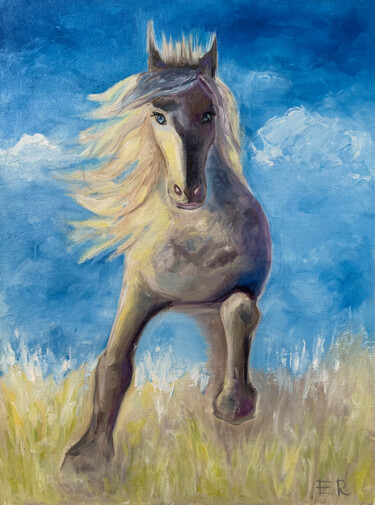 Pittura intitolato "Horse" da Katrin Gergert, Opera d'arte originale, Olio