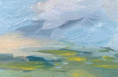 Painting titled "Landscape abstracti…" by Katrin Gergert, Original Artwork, Oil Mounted on Cardboard
