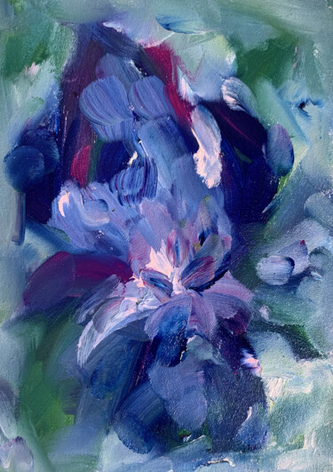 Malerei mit dem Titel "Abstraction. Blue f…" von Katrin Gergert, Original-Kunstwerk, Öl