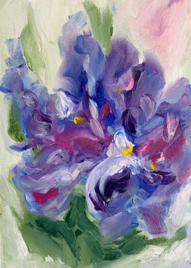 Painting titled "abstraction violet" by Katrin Gergert, Original Artwork, Digital Print
