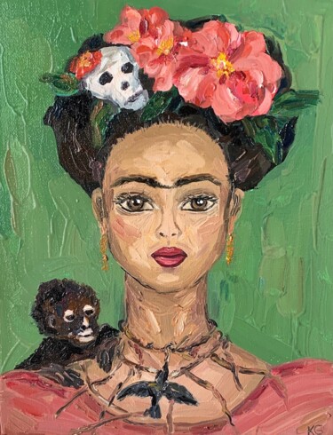 Pintura intitulada "Frida" por Katrin Gergert, Obras de arte originais, Óleo