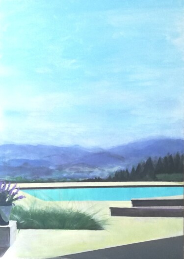 Pintura titulada ""Pool"" por Katrina, Obra de arte original, Acrílico Montado en Bastidor de camilla de madera