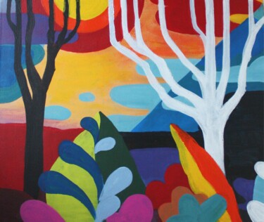 Картина под названием "Сycle" - Katrina, Подлинное произведение искусства, Акрил Установлен на Деревянная рама для носилок