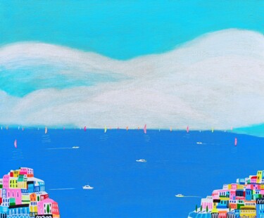 Peinture intitulée "Destination Amalfi" par Katrina Avotina, Œuvre d'art originale, Acrylique