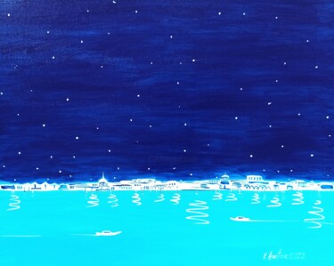 Malerei mit dem Titel "Midnight In Venice" von Katrina Avotina, Original-Kunstwerk, Acryl
